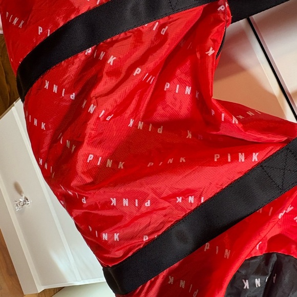 PINK Victoria's Secret Red and Black Travel Bag - Picture 2 of 6